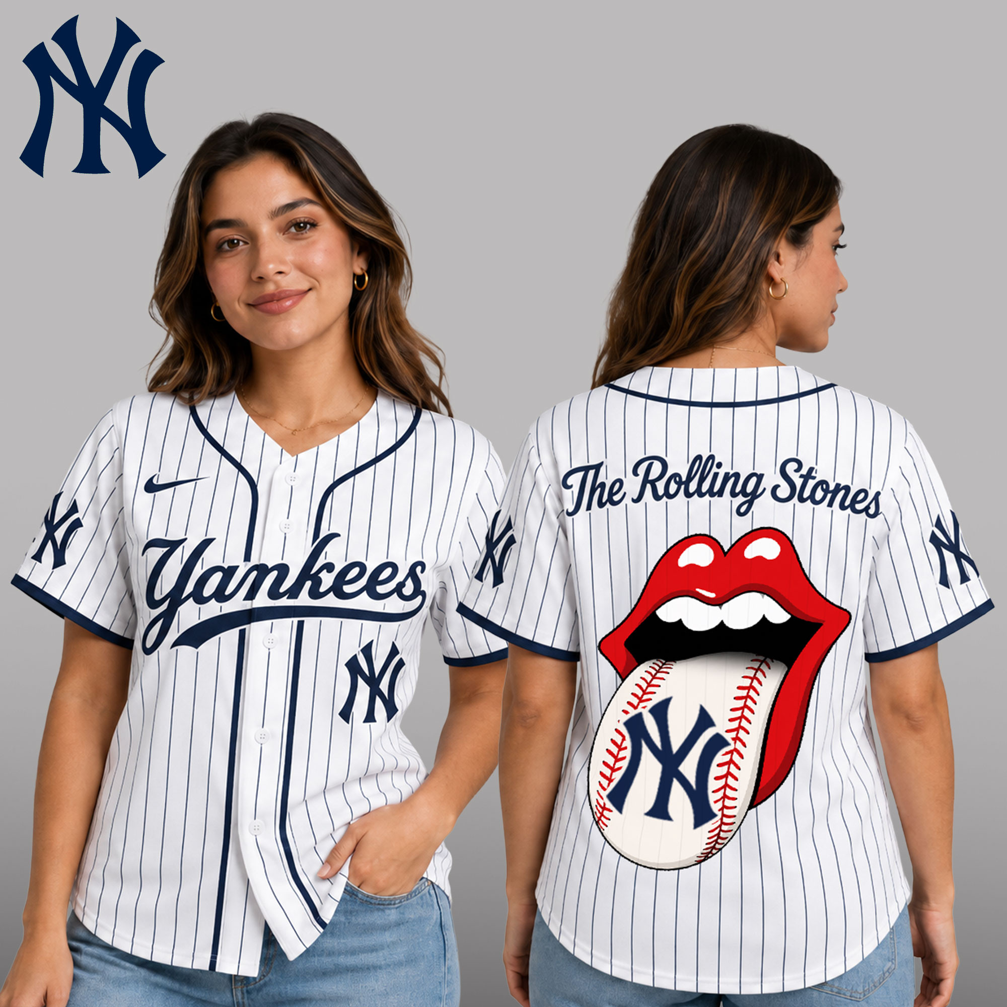New York Yankees | Premium MLB The Rolling Stones Jersey Shirt TD