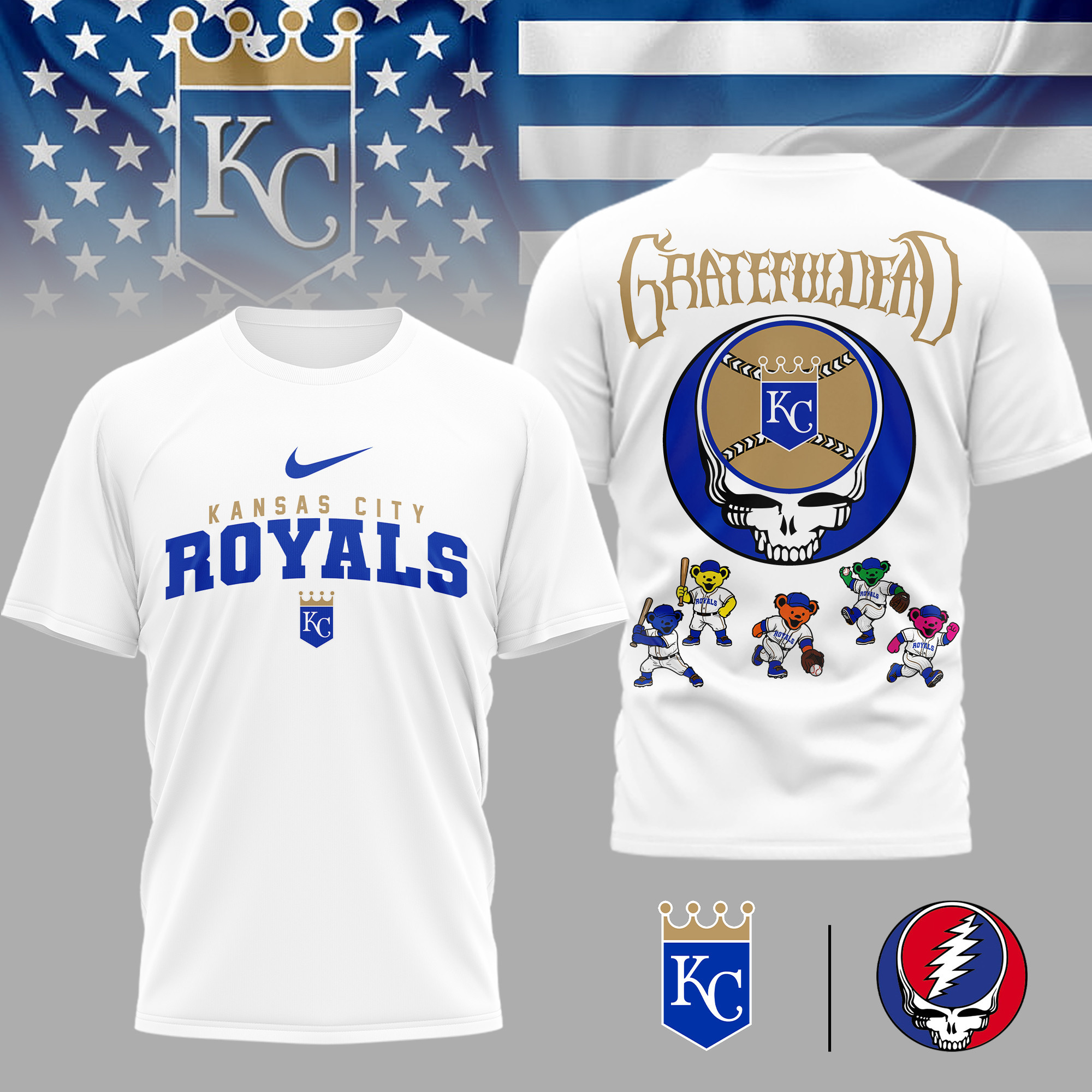 Kansas City Royals | Premium MLB Deadhead 3D Shirt TD