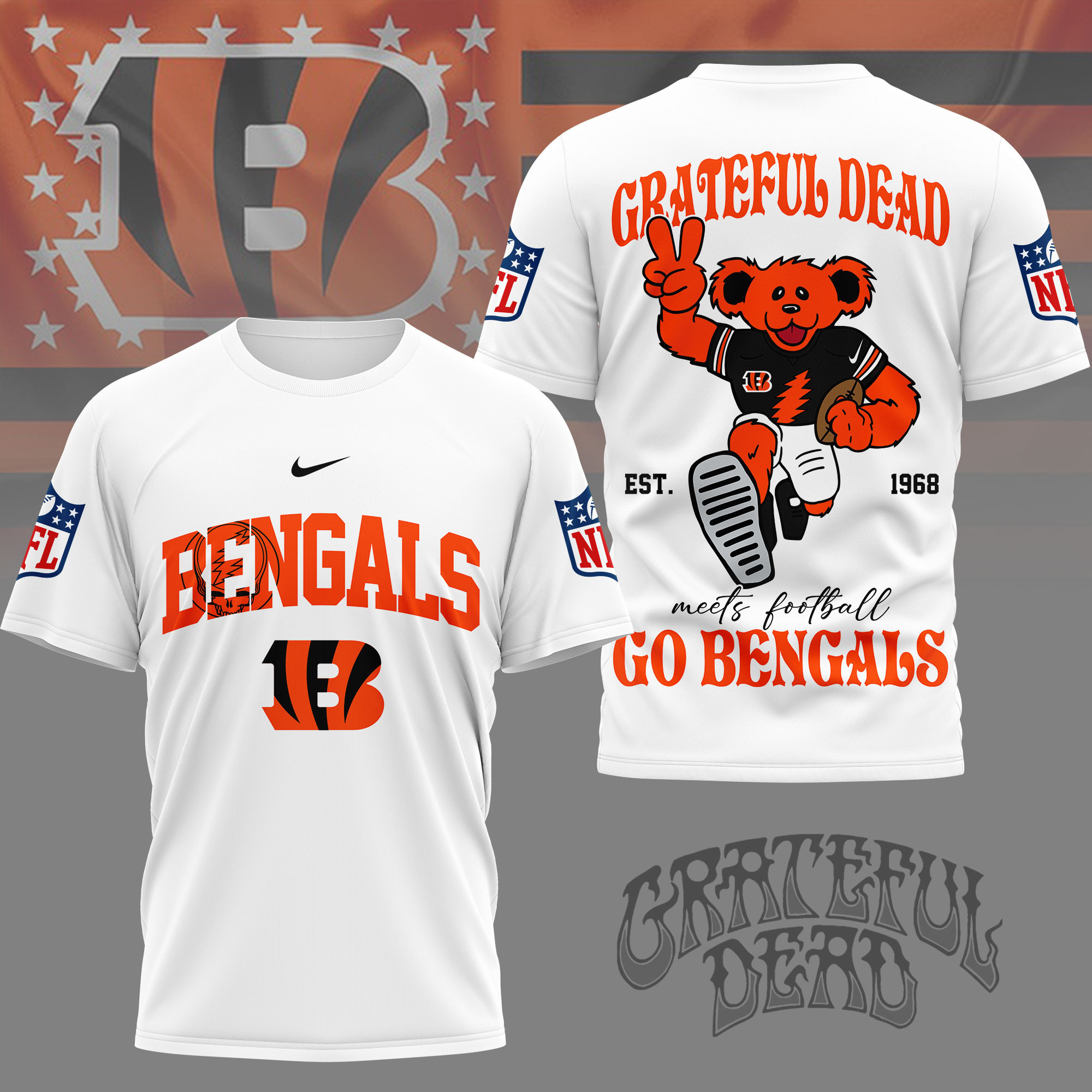 Cincinnati Bengals | Premium NFL Retro Bear 3D Shirt NY