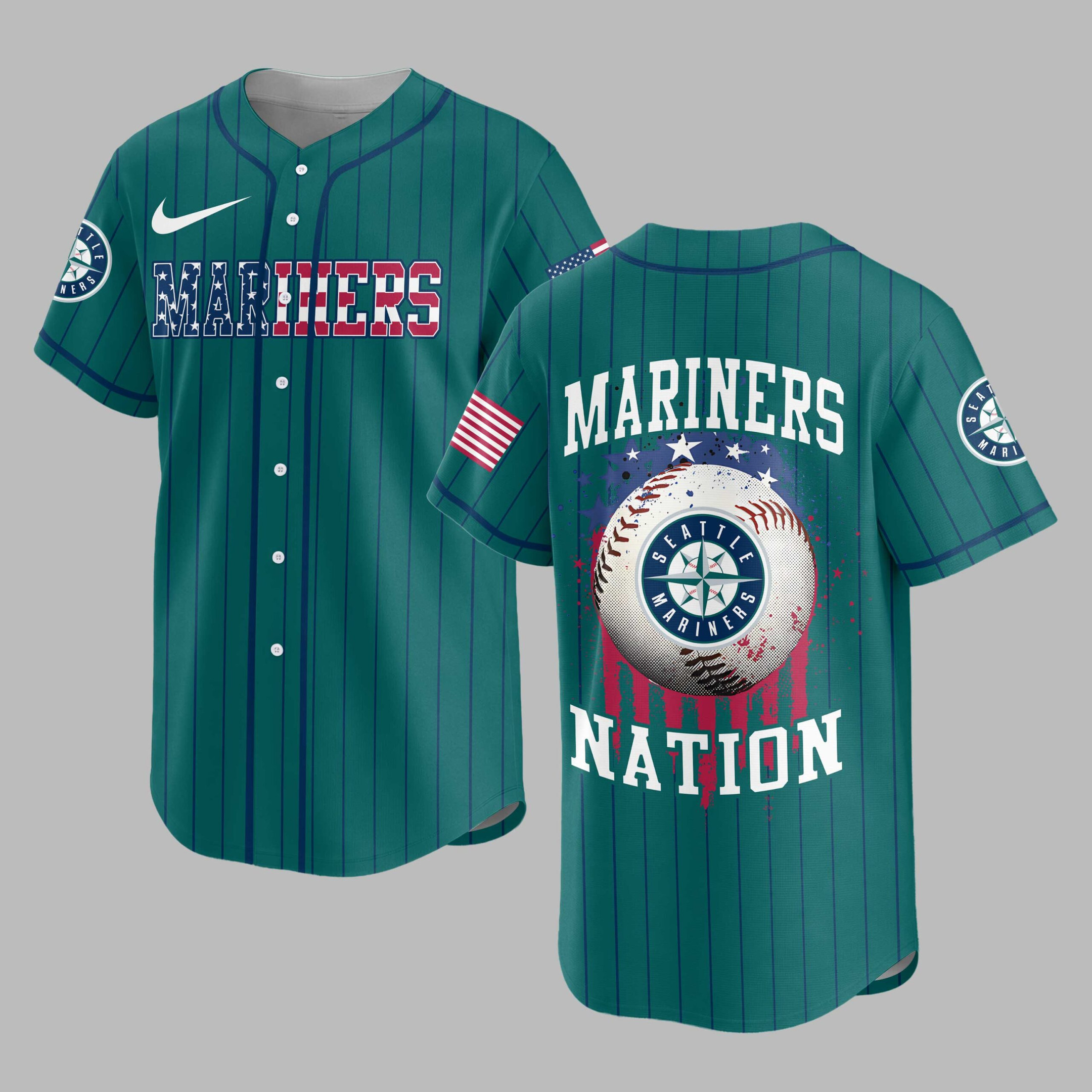 Seattle Mariners | MLB USA Flag Edition Premium Baseball Jersey
