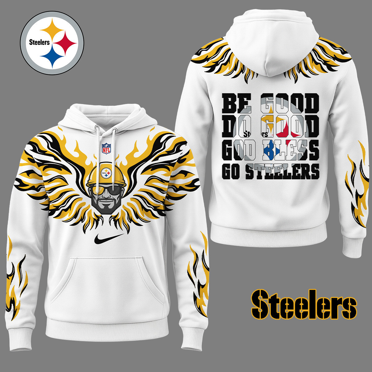 Pittsburgh Steelers | Premium NFL Fire Wings 3D Hoodie NY