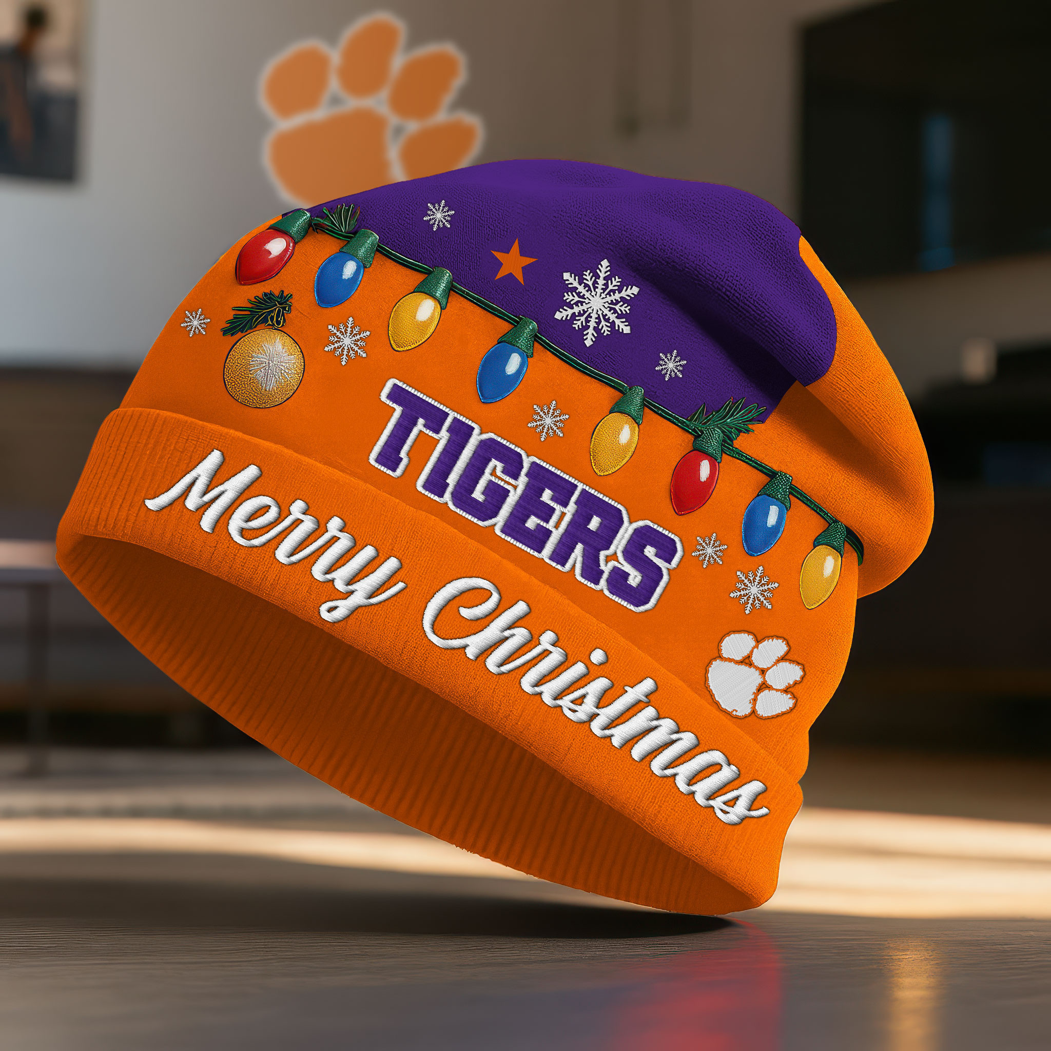 Clemson Tigers | Premium NCAA Christmas Beanie Hat NY