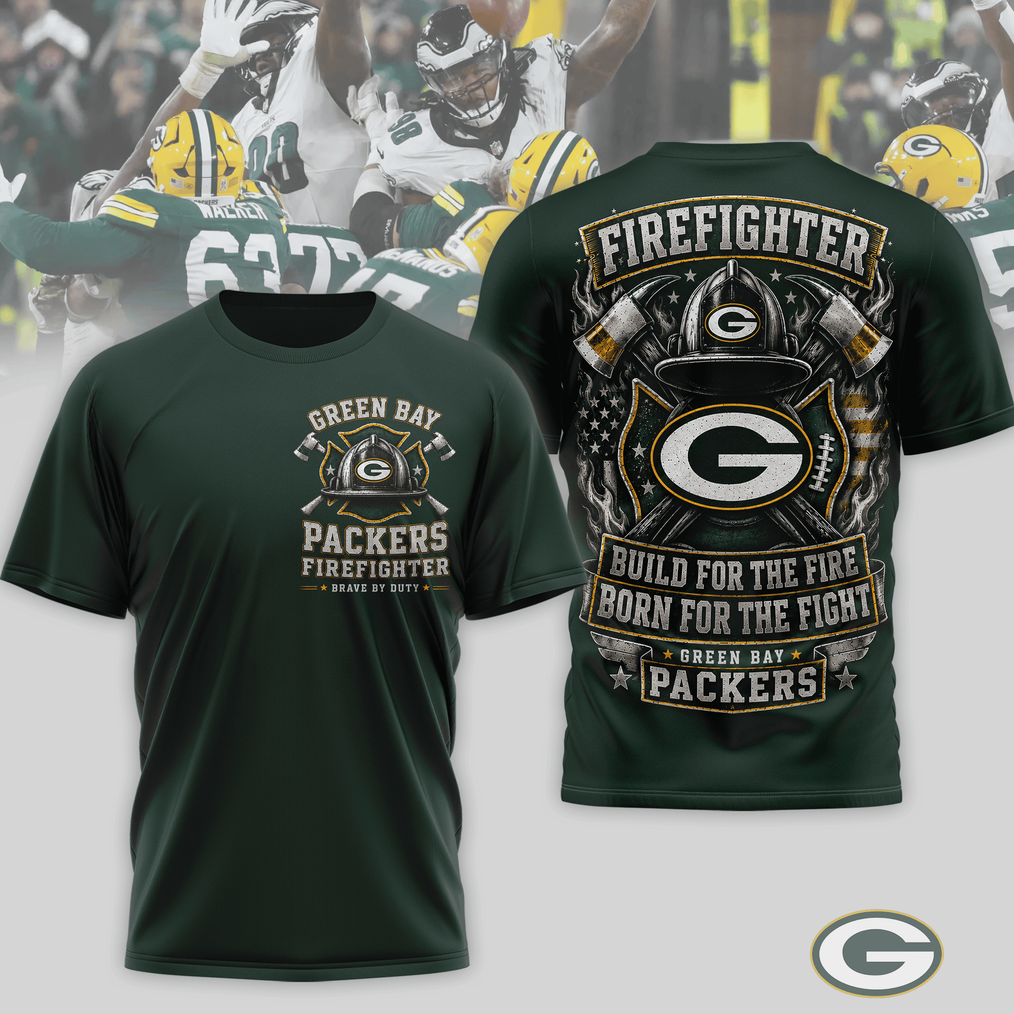 Green Bay Packers | Premium NFL Firefighter Tribute Team 3D Shirt NTH1