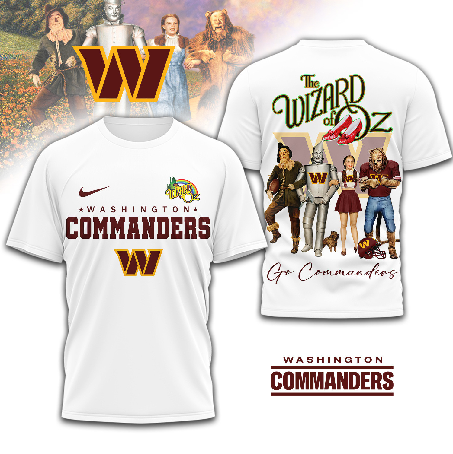 Washington Commanders | Premium NFL The Wizard Of Oz 3D Shirt TD