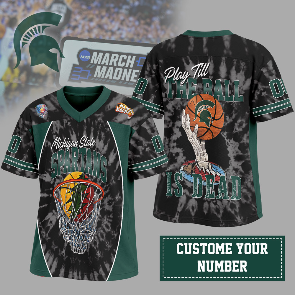 Michigan State Spartans | Premium NCAA x Grateful Dead V-neck Baseball Jersey HY