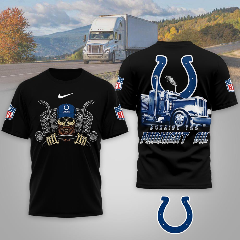 Indianapolis Colts | Premium NFL Truck Driver Burn The Midnight Oil 3D Shirt NP