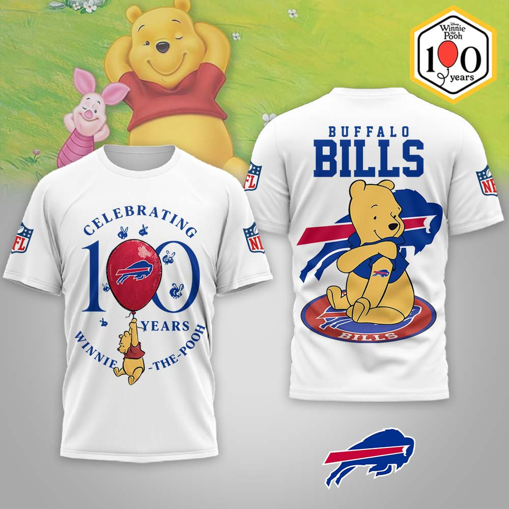 Buffalo Bills | Premium NFL Winnie The Pooh 100th Anniversary 3D Shirt MM