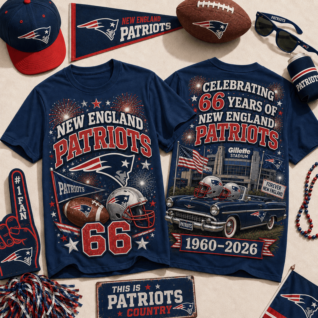 New England Patriots | Premium NFL Legacy Celebration 3D Shirt NY