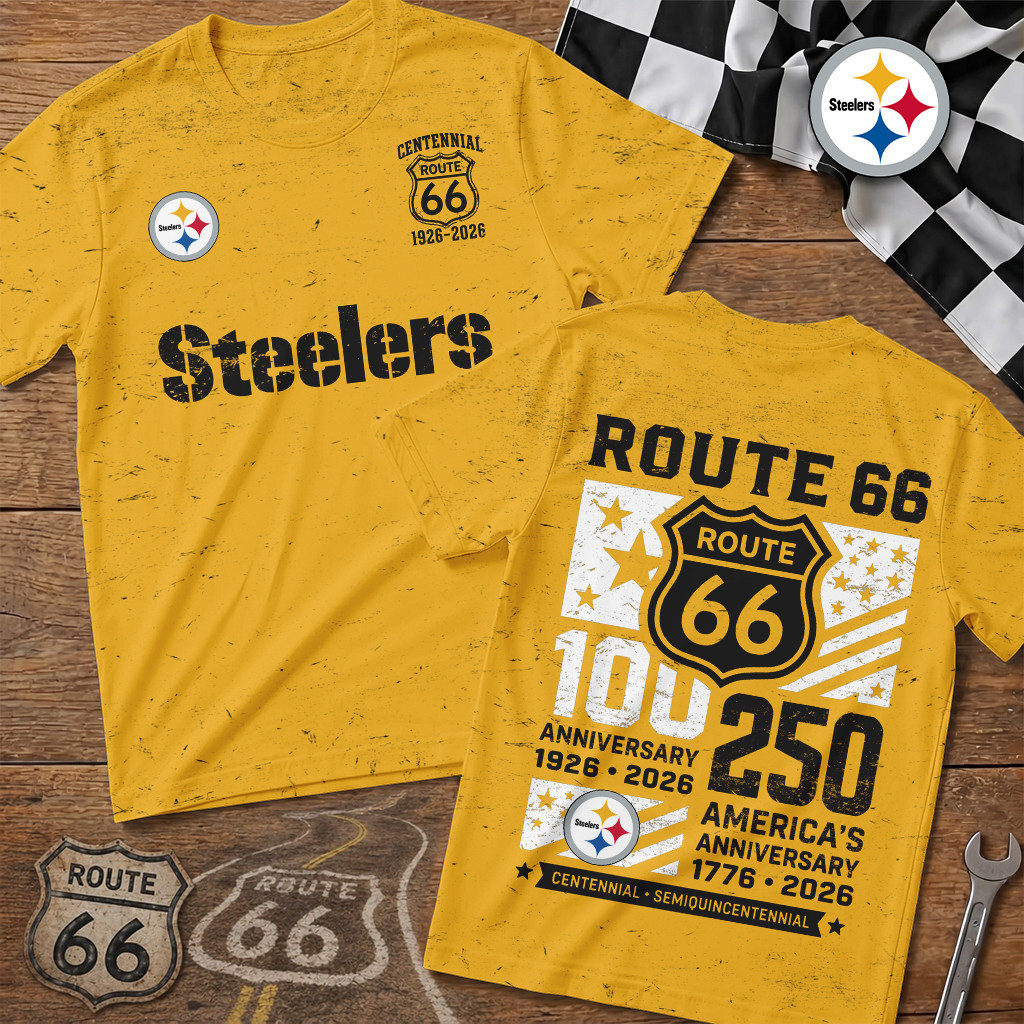 Pittsburgh Steelers | Premium NFL Route 66 Centennial T-Shirt TD