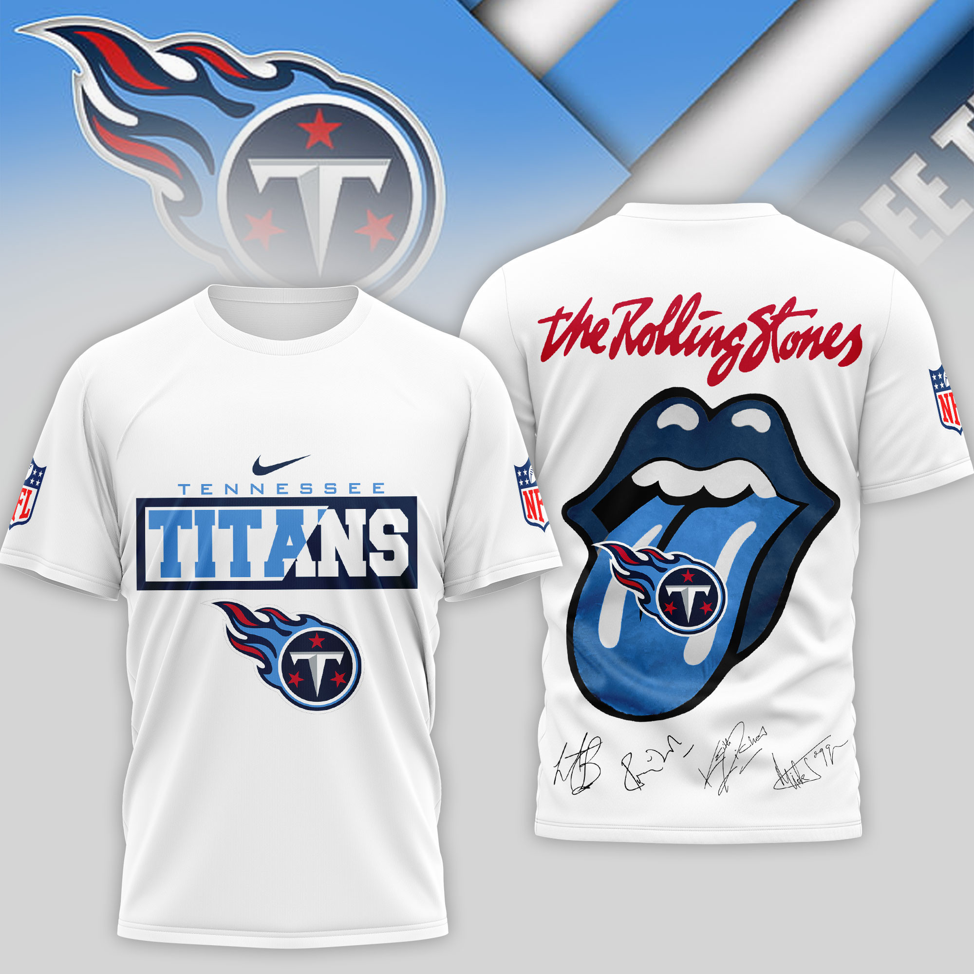 Tennessee Titans | Premium NFL The Rolling Stones 3D Shirt TD
