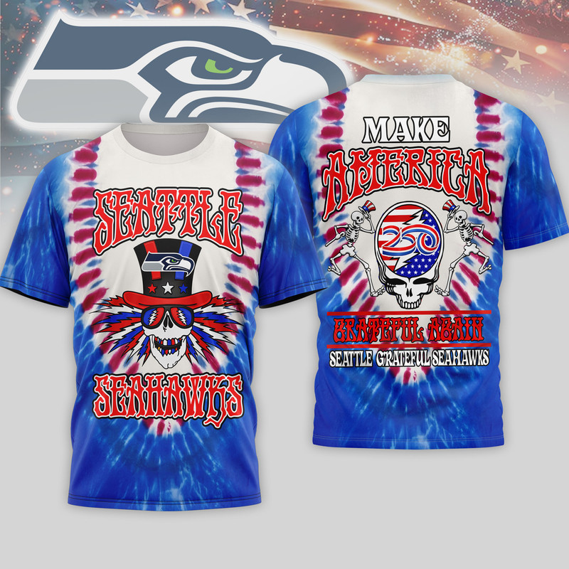 Seattle Seahawks | Premium NFL Grateful Dead 250 Years Of America 3D Shirt HY