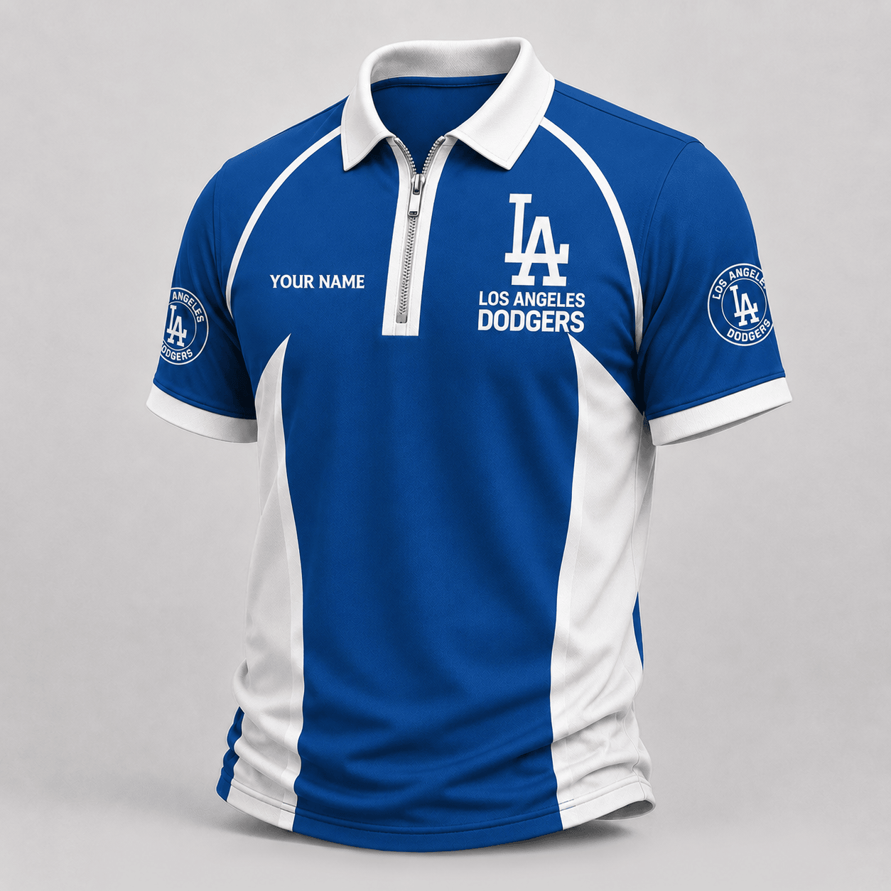 Los Angeles Dodgers | Premium MLB Performance Zipper Polo Shirt