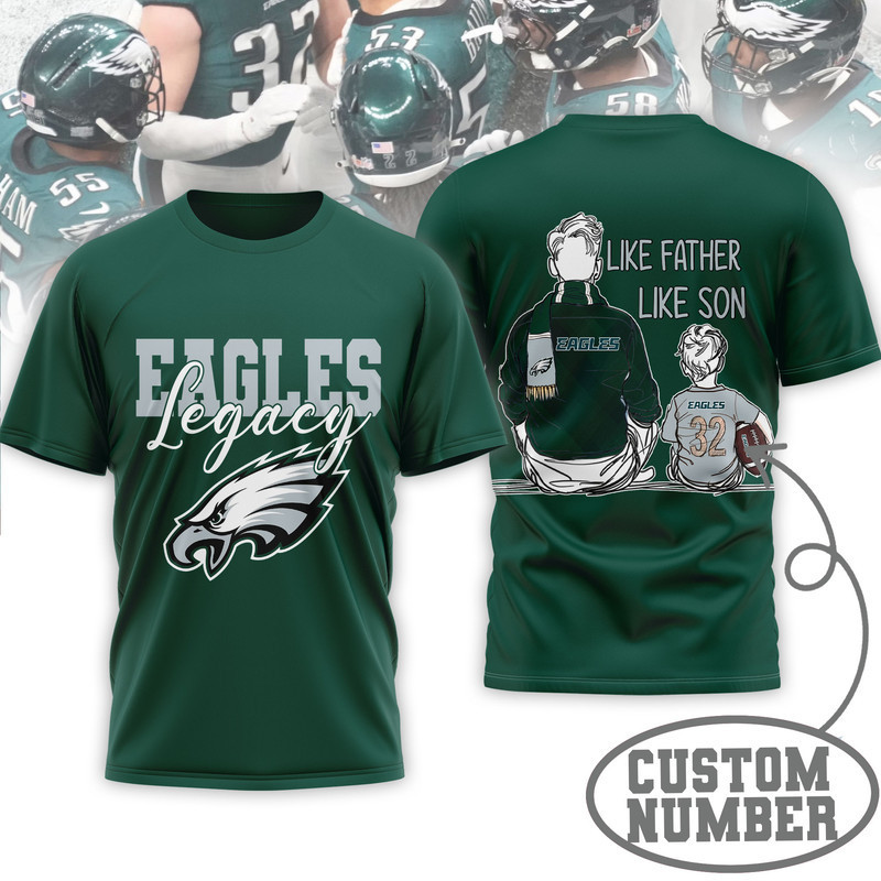 Philadelphia Eagles | Premium NFL Legacy Father Day 3D Shirt HY