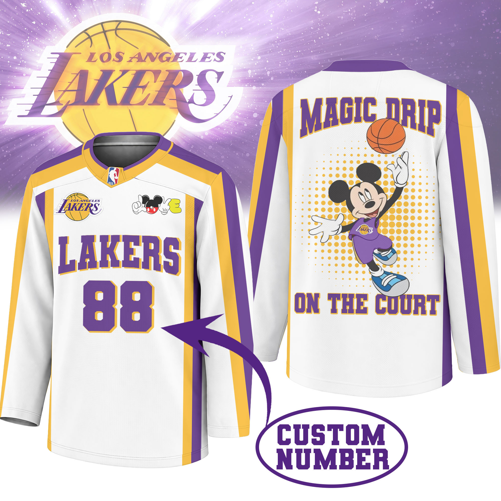 Los Angeles Lakers | Premium NBA Magic Drip Long Jersey NTH1