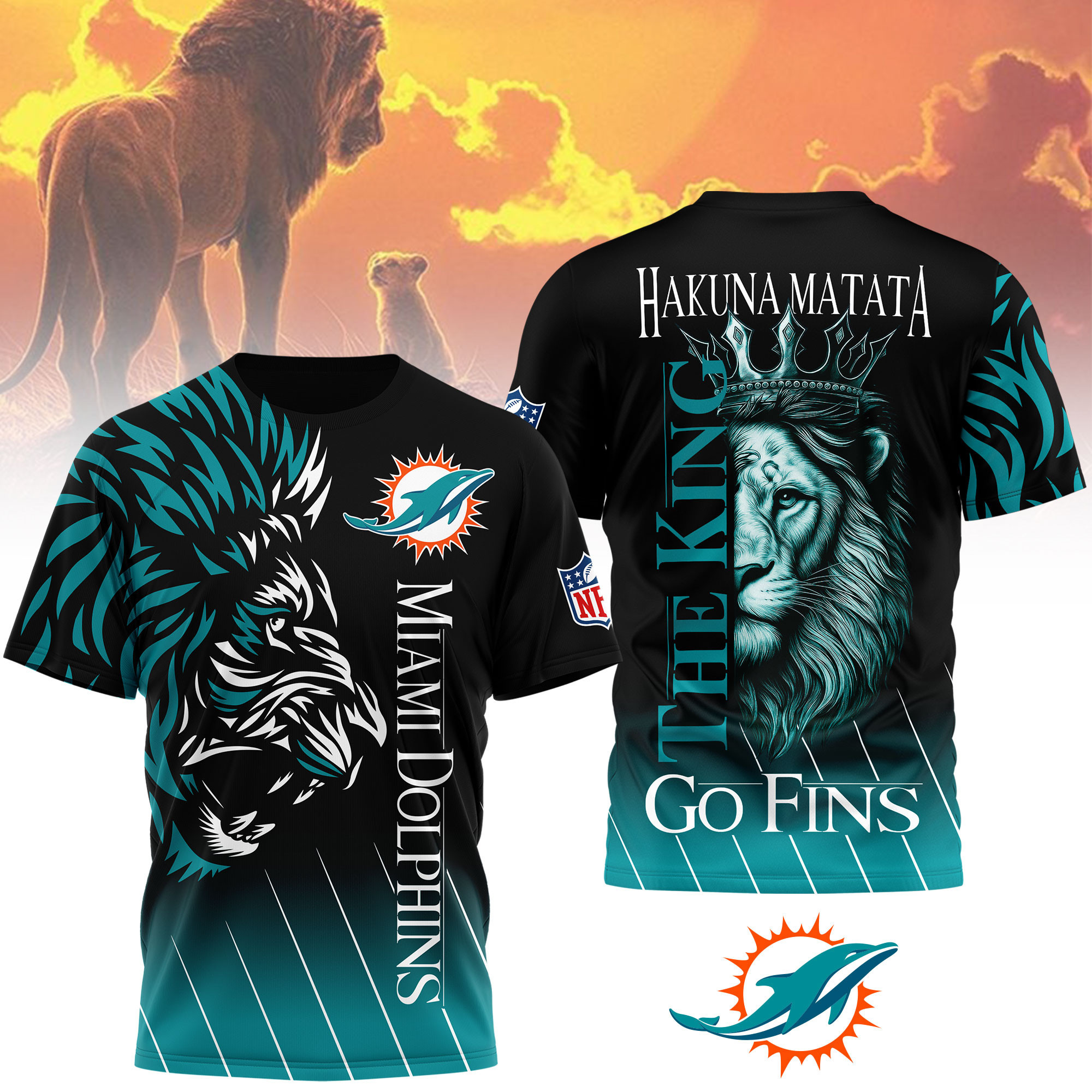 Miami Dolphins | Premium NFL The Lion King Fan Shirt NY