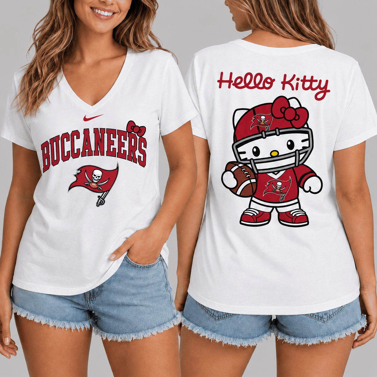 Tampa Bay Buccaneers | Premium NFL Hello Kitty Football T-shirt TD
