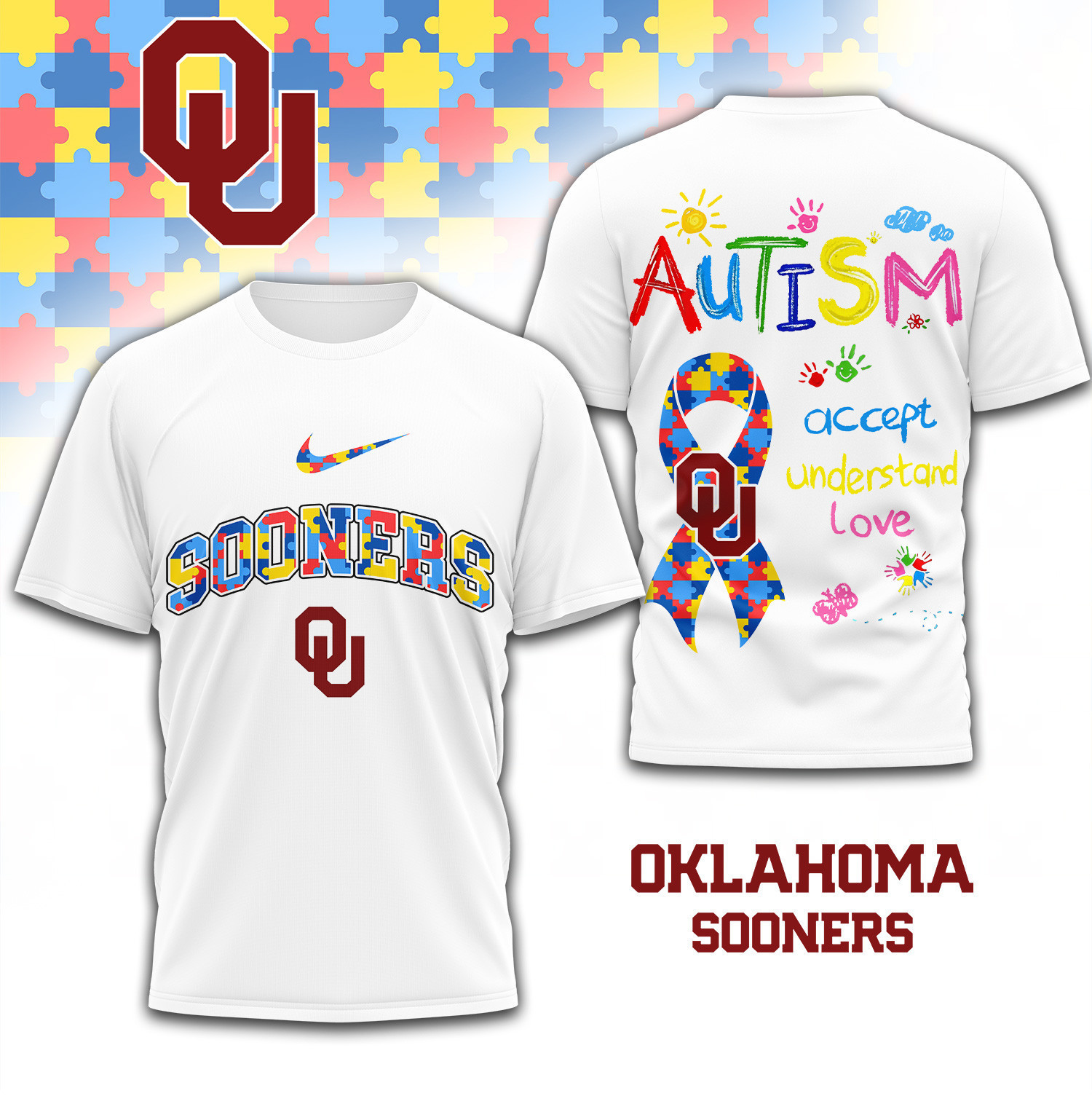 Oklahoma Sooners | Premium NCAA Autism 3D Shirt TD