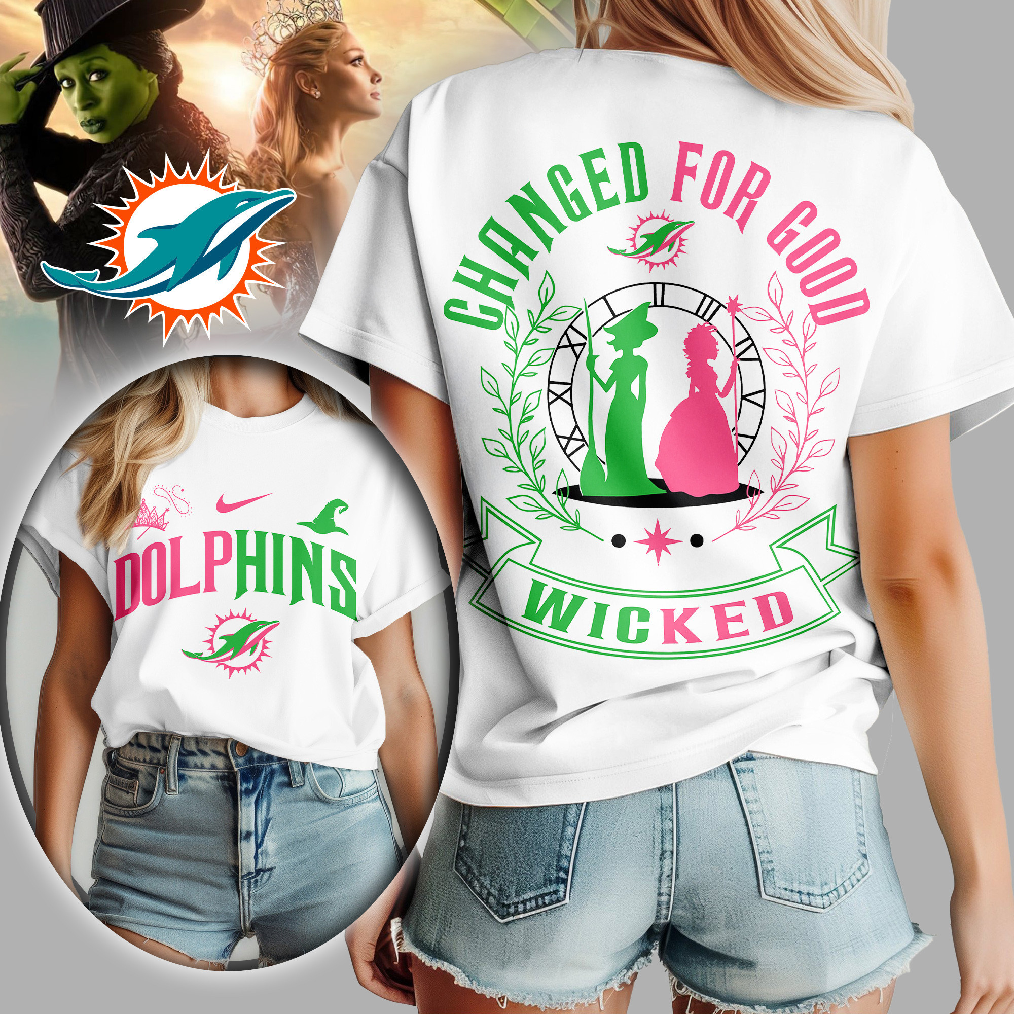 Miami Dolphins | Premium NFL Wicked Changed For Good Women Shirt TD