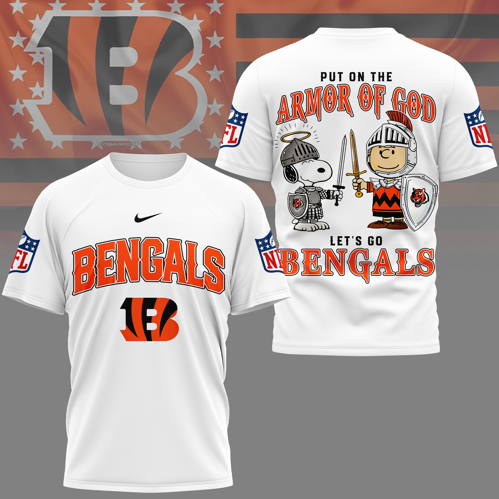 Cincinnati Bengals | Premium NFL Armor of God 3D Shirt NY