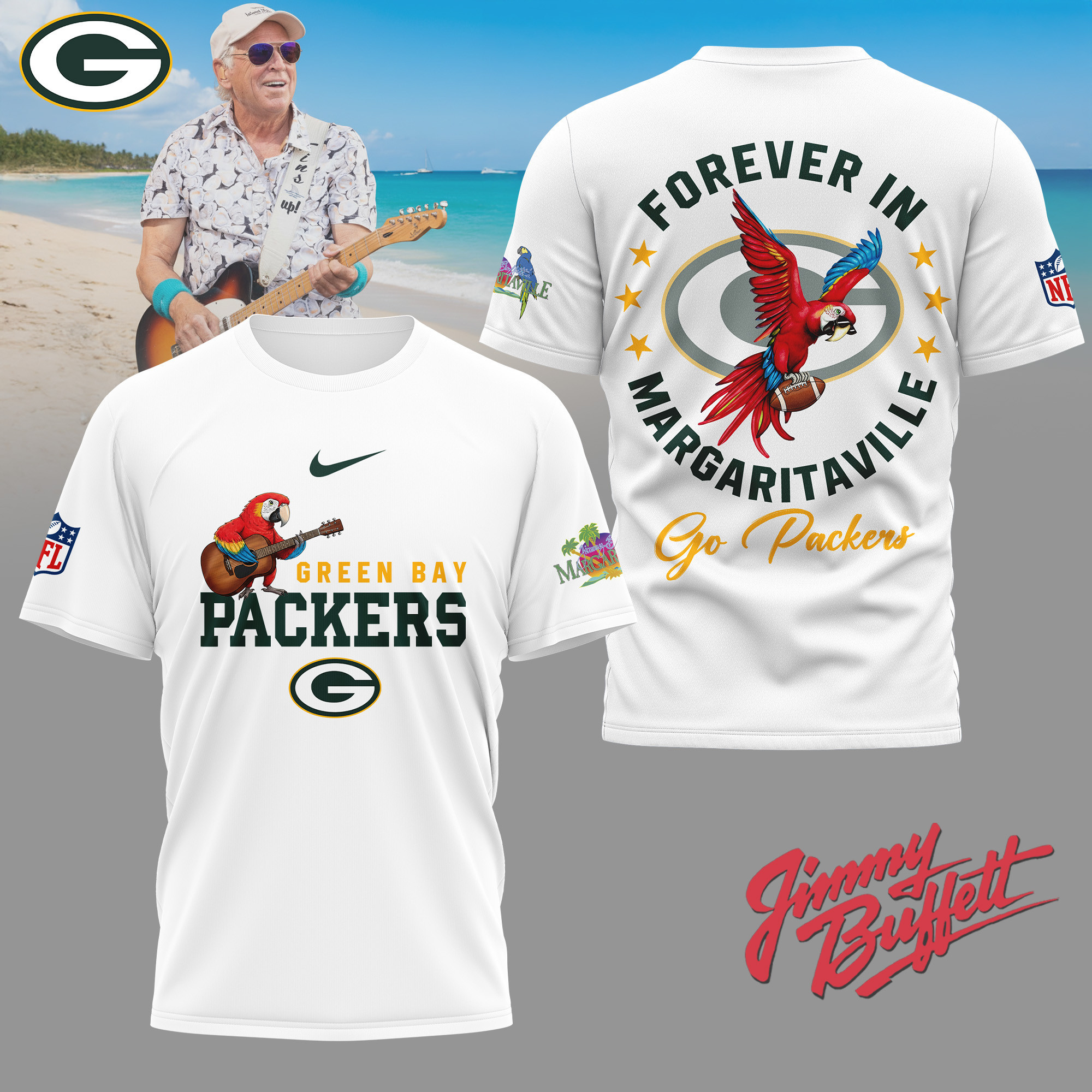Green Bay Packers | Premium NFL Forever in Margaritaville 3D Shirt NY