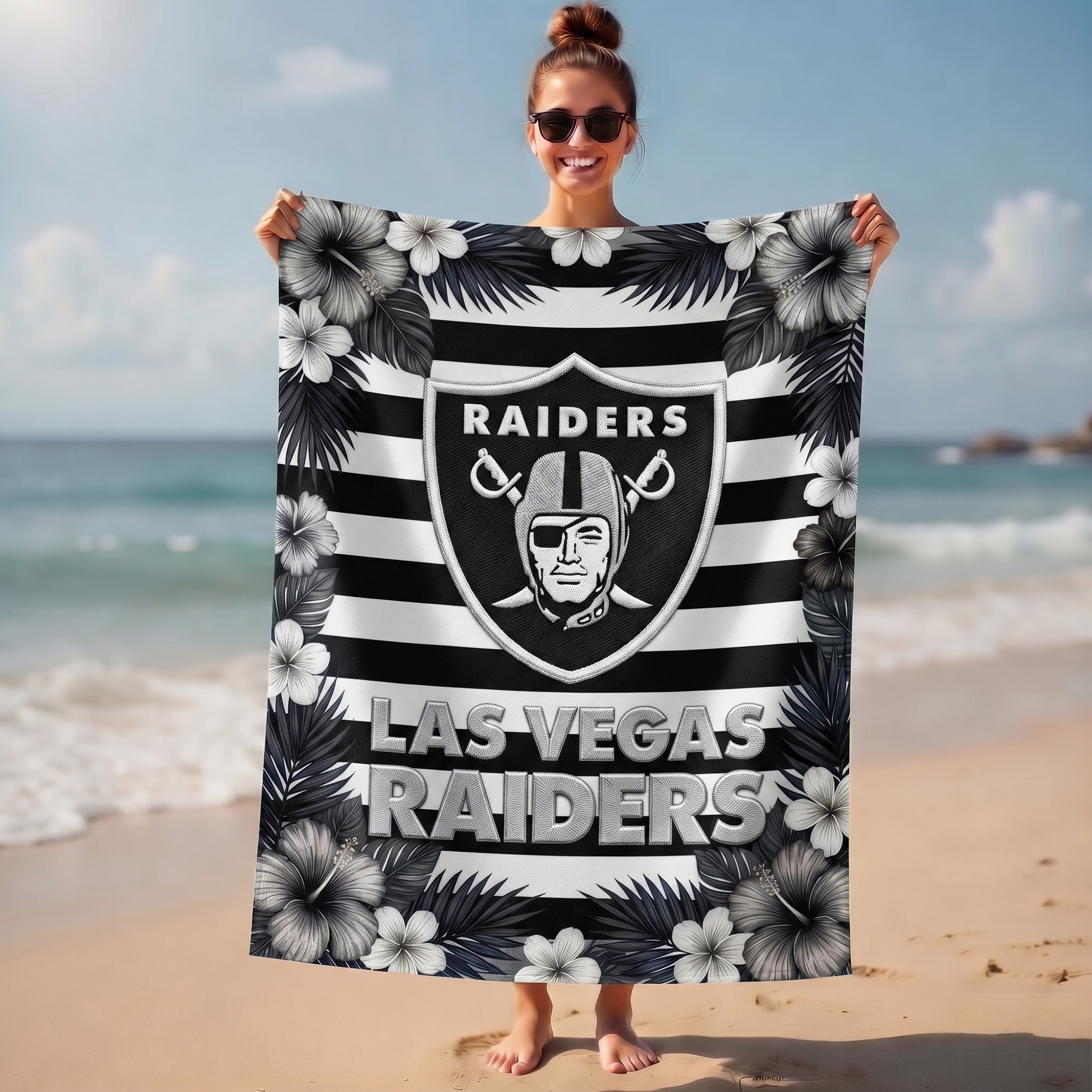Las Vegas Raiders | Premium NFL Tropical Beach Towel NY