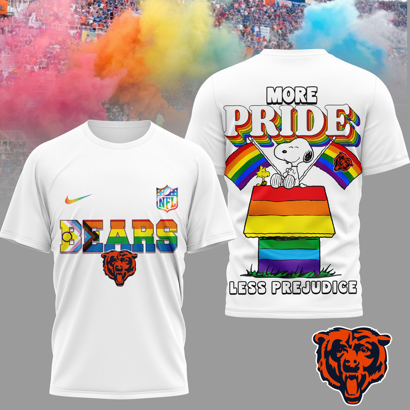 Chicago Bears | Premium NFL Snoopy Pride Month 3D T-Shirt HY