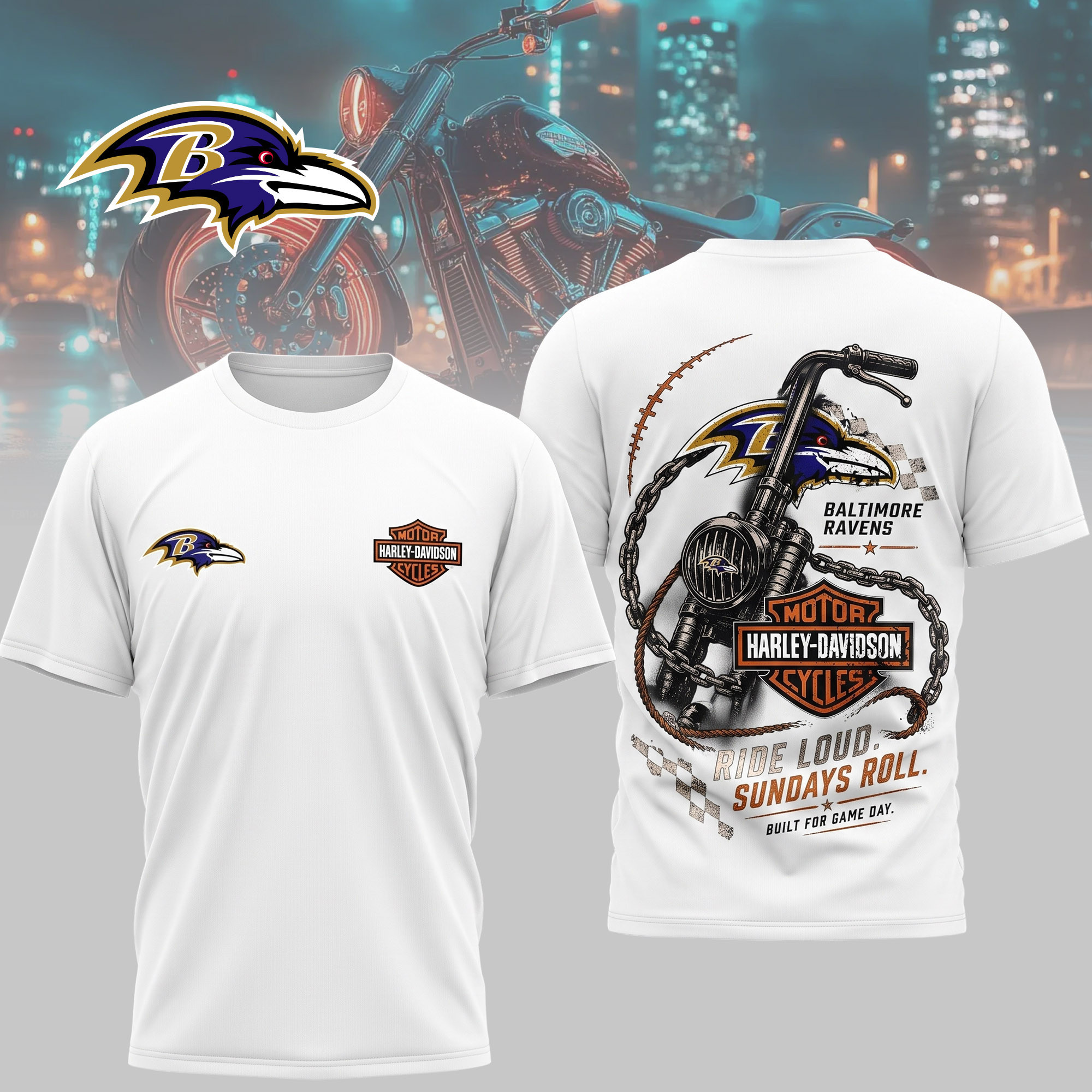 Baltimore Ravens | Premium NFL Ride & Football Team 3D Shirt NTH1