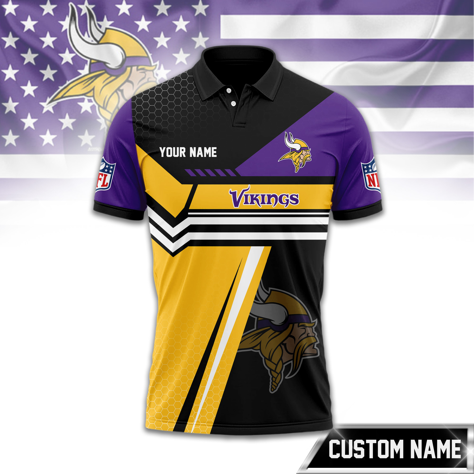 Minnesota Vikings | Premium NFL Inspired Custom Game Day Polo TD