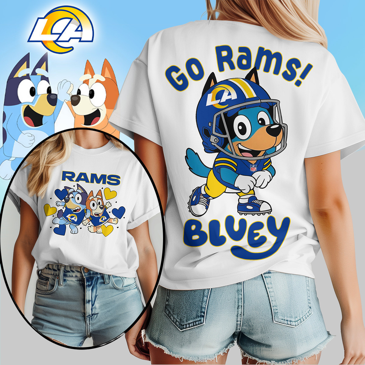 Los Angeles Rams | Premium NFL Bluey Women's Shirt TD