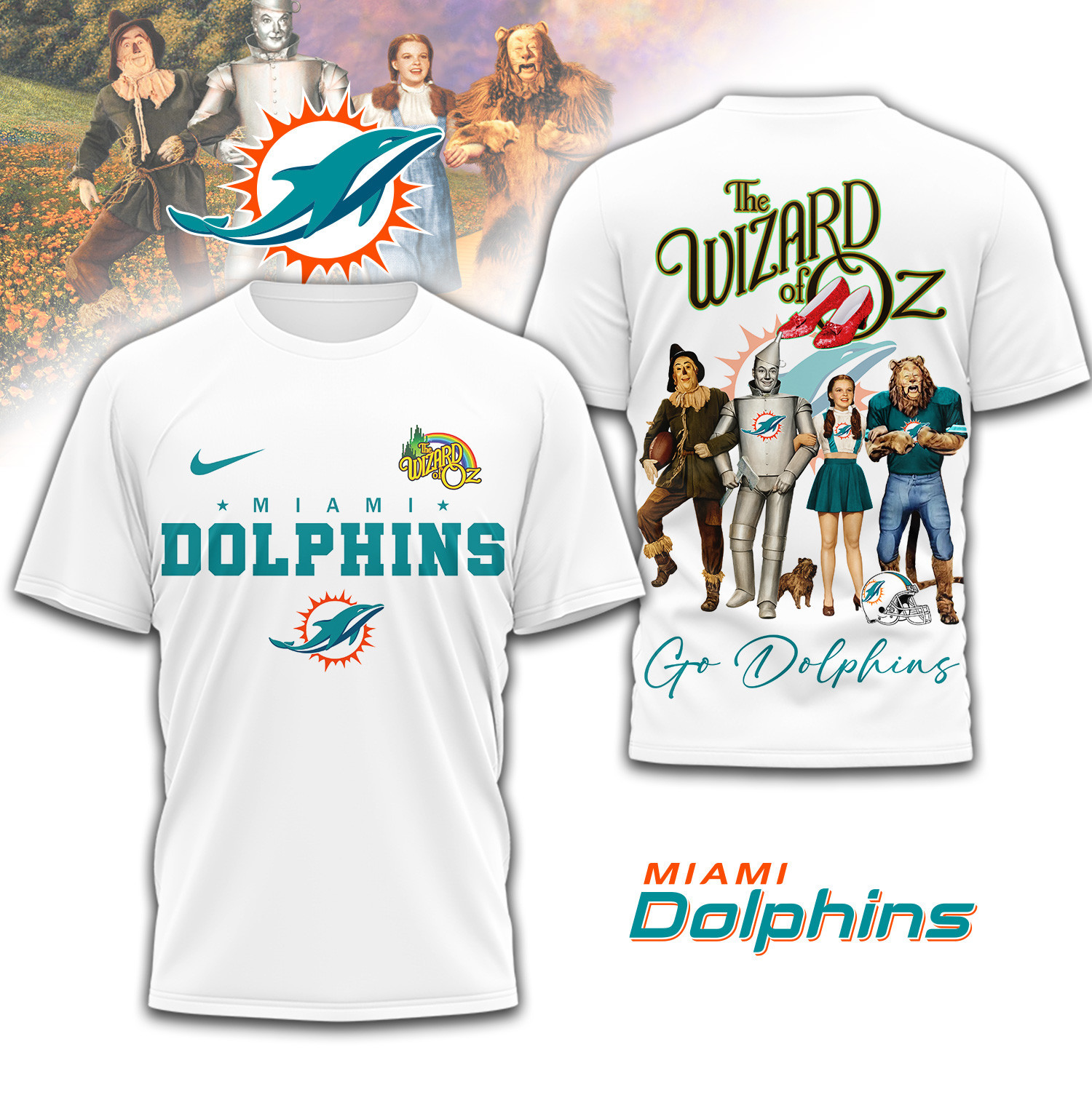 Miami Dolphins | Premium NFL The Wizard Of Oz 3D Shirt TD