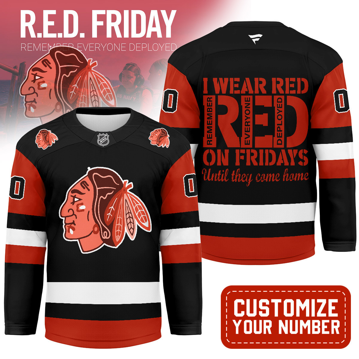 Chicago Blackhawks | Premium NHL Red Friday Hockey Jersey MM