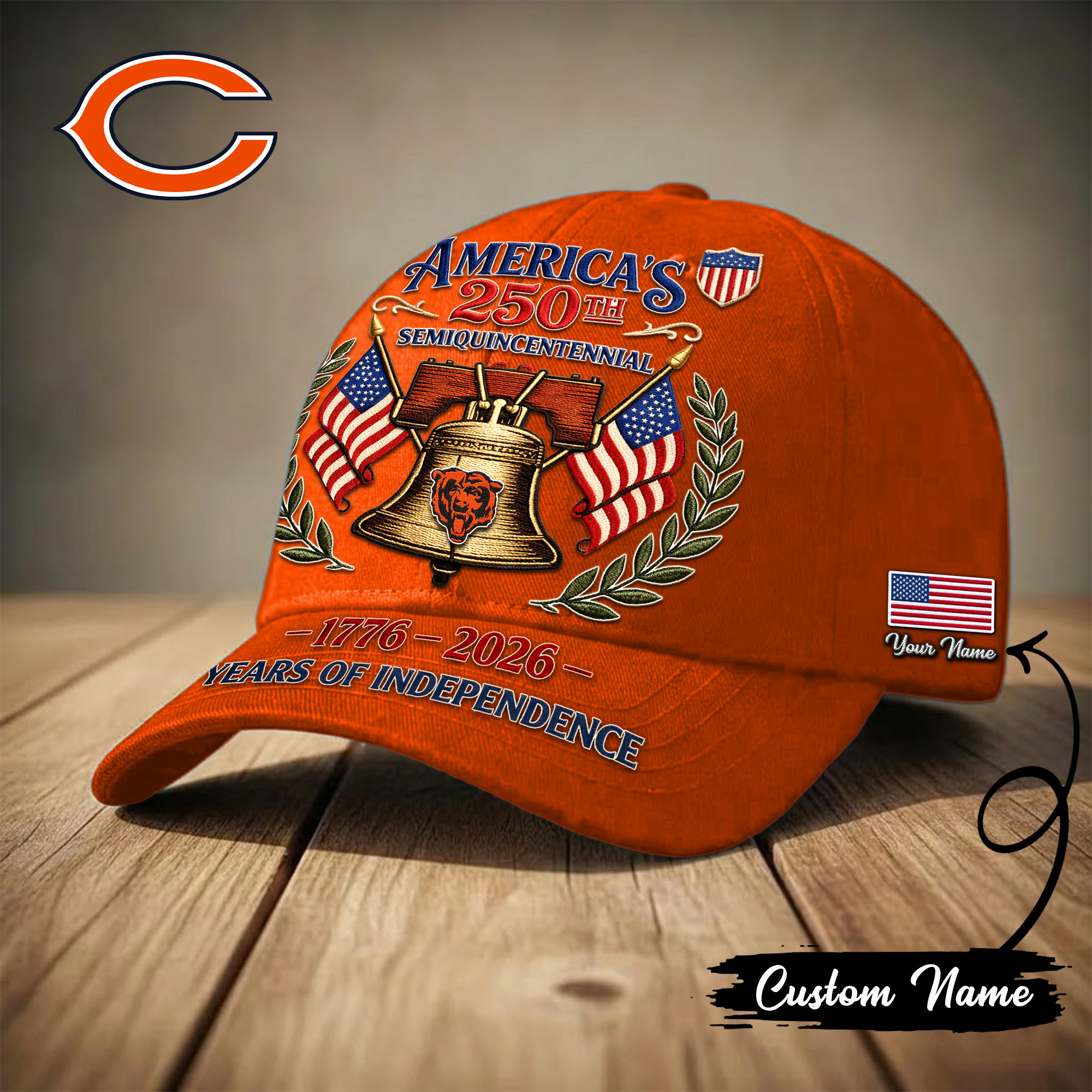 Chicago Bears | Premium NFL 1776-2026 Years Of Independence Classic Cap TD