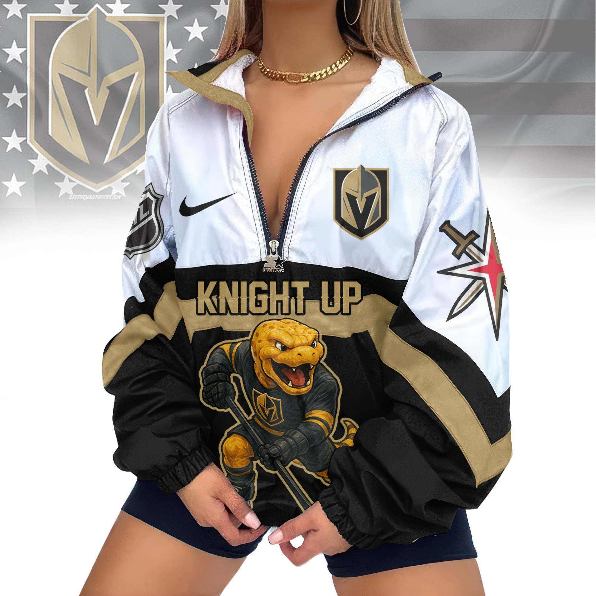Vegas Golden Knights | Premium NHL V-Neck Zipper Sweatshirt Jackets TD1