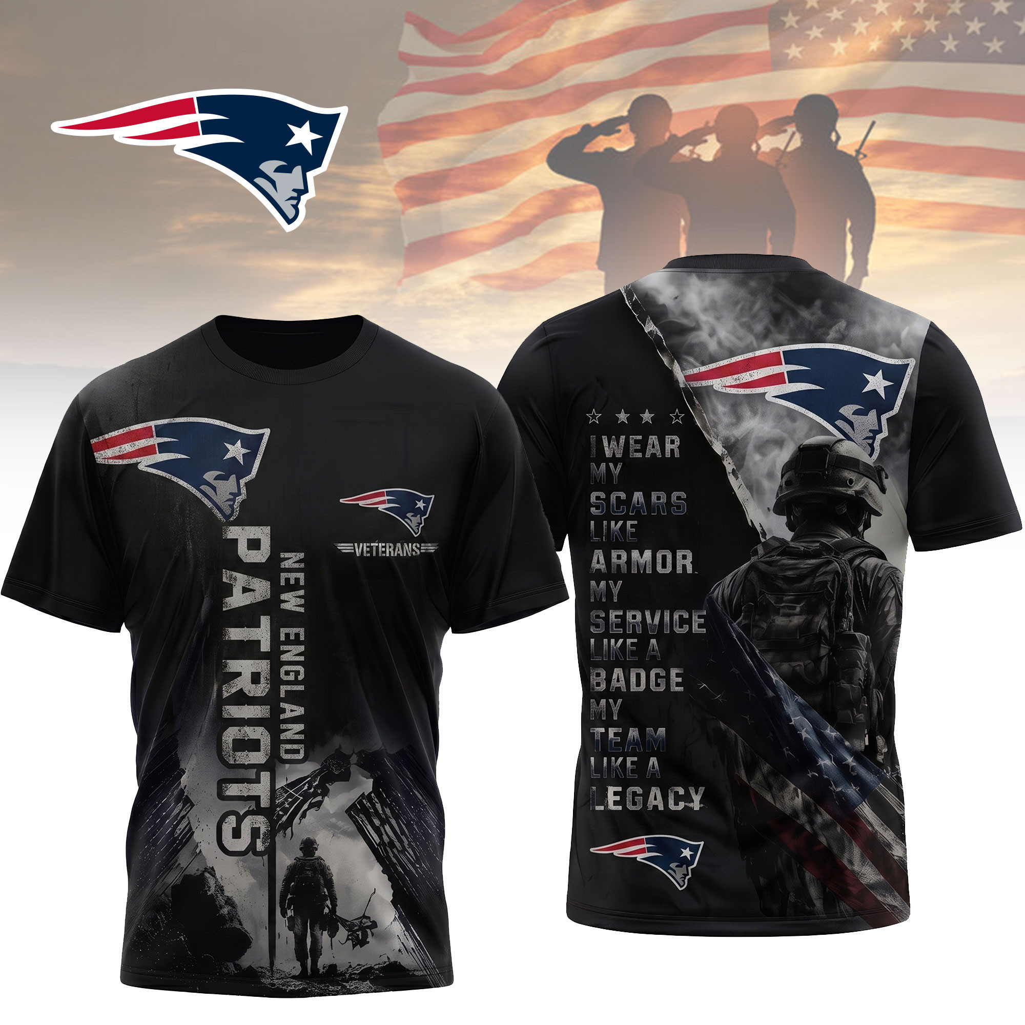 New England Patriots | Premium NFL Veterans Legacy Team 3D Shirt NTH1