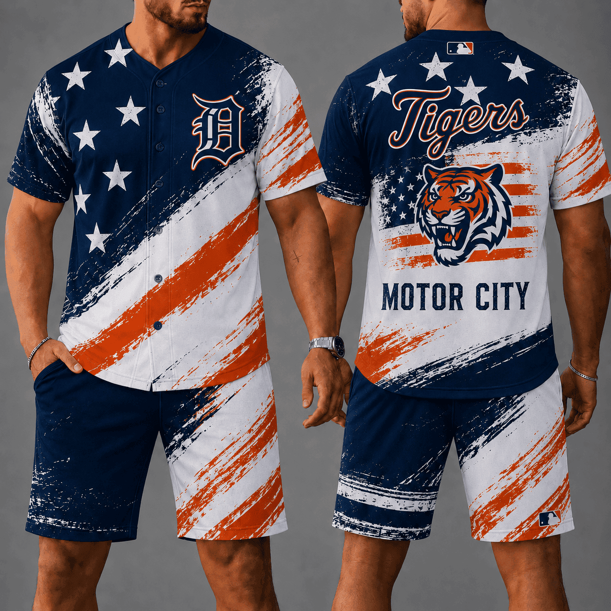 Detroit Tigers | Premium MLB Star Spirit Jersey Shorts Set