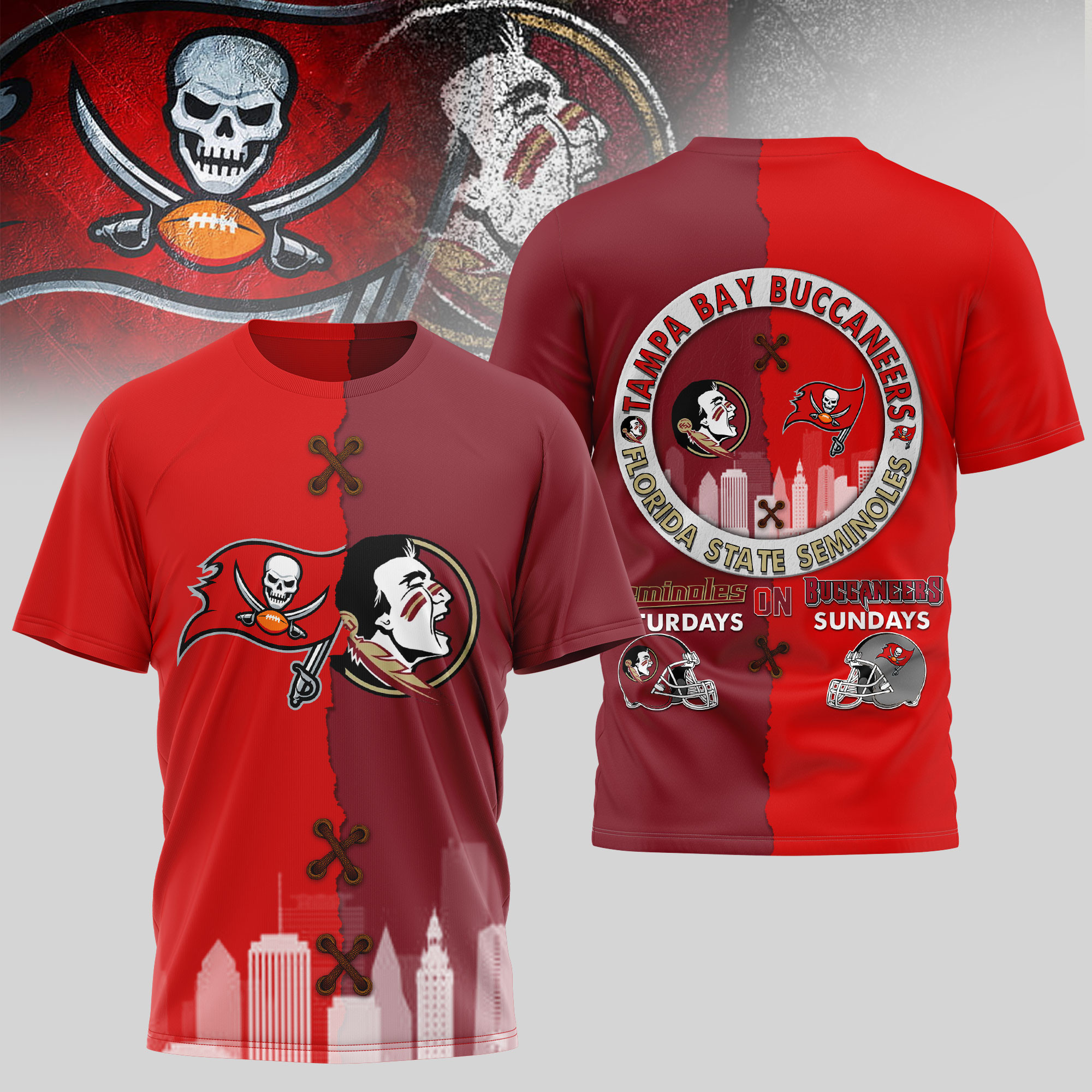 Tampa Bay Buccaneers | Premium NFL x NCAA 3D T-shirt TD