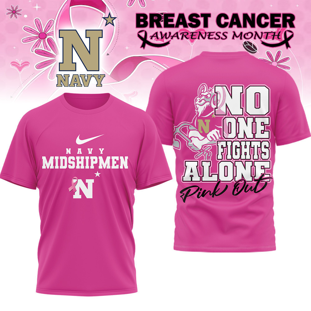 Navy Midshipmen | Premium NCAA Breast Cancer October T-Shirt MM