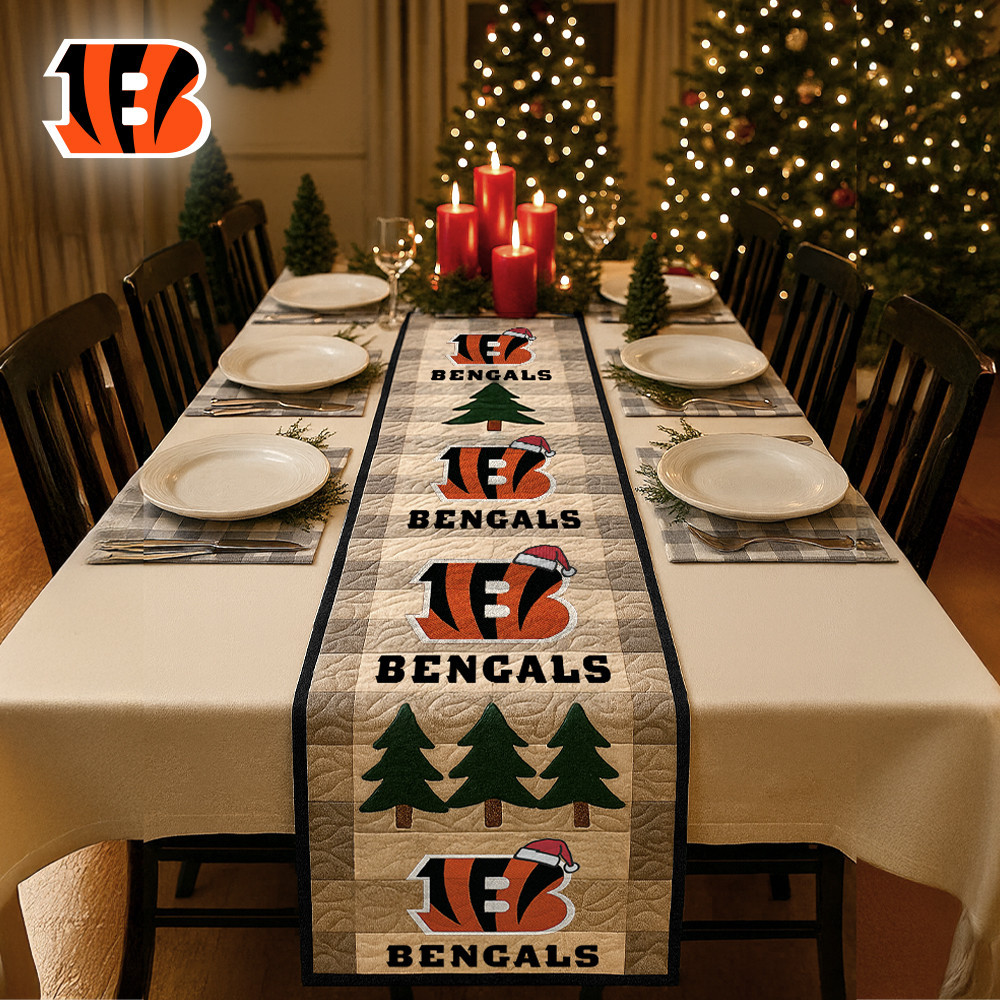 Cincinnati Bengals | Premium NFL Quilted Christmas Table Runner HI