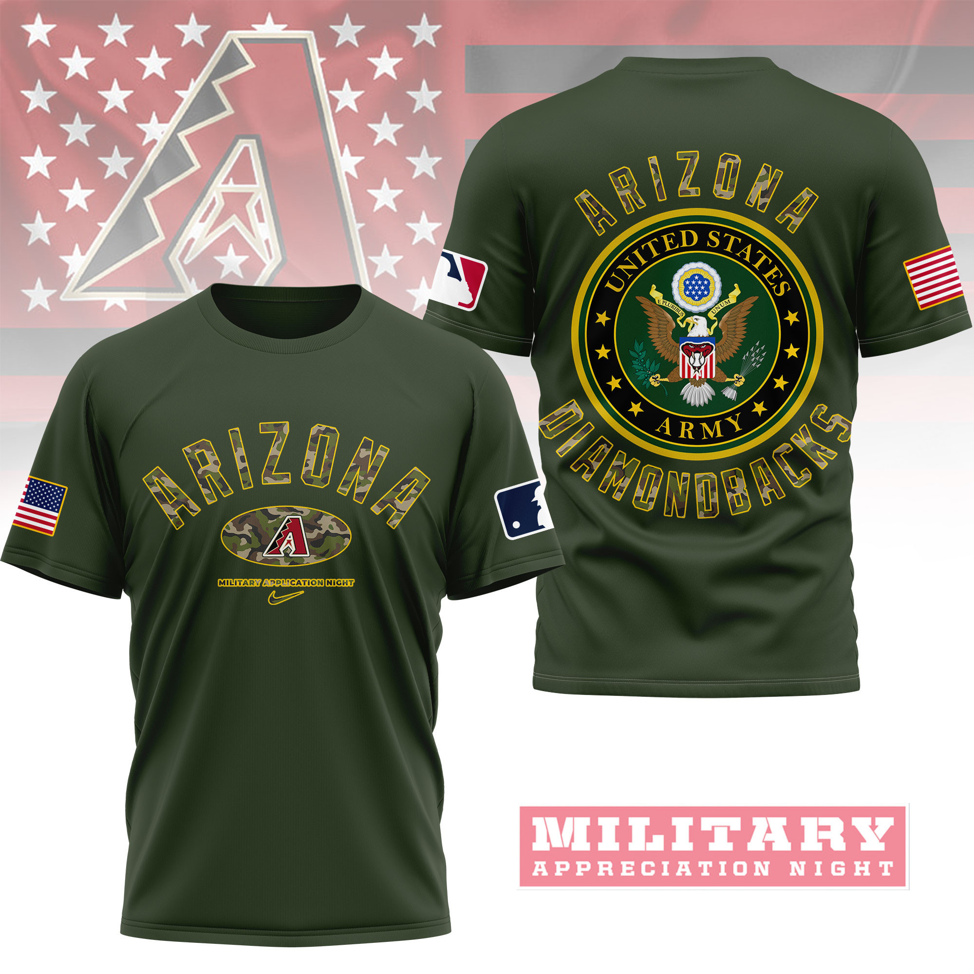 Arizona Diamondbacks | Premium MLB Military Pride 3D Shirt NY
