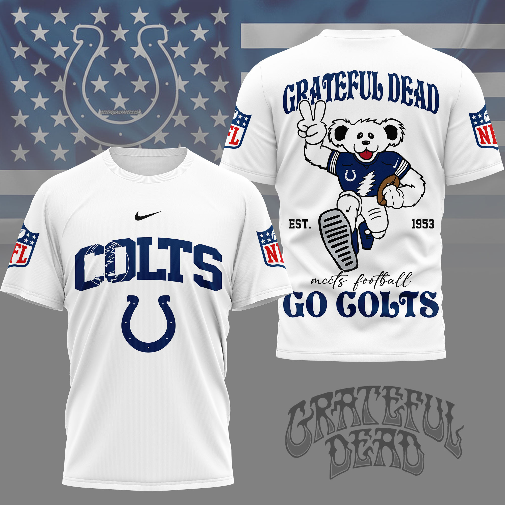 Indianapolis Colts | Premium NFL Retro Bear 3D Shirt NY