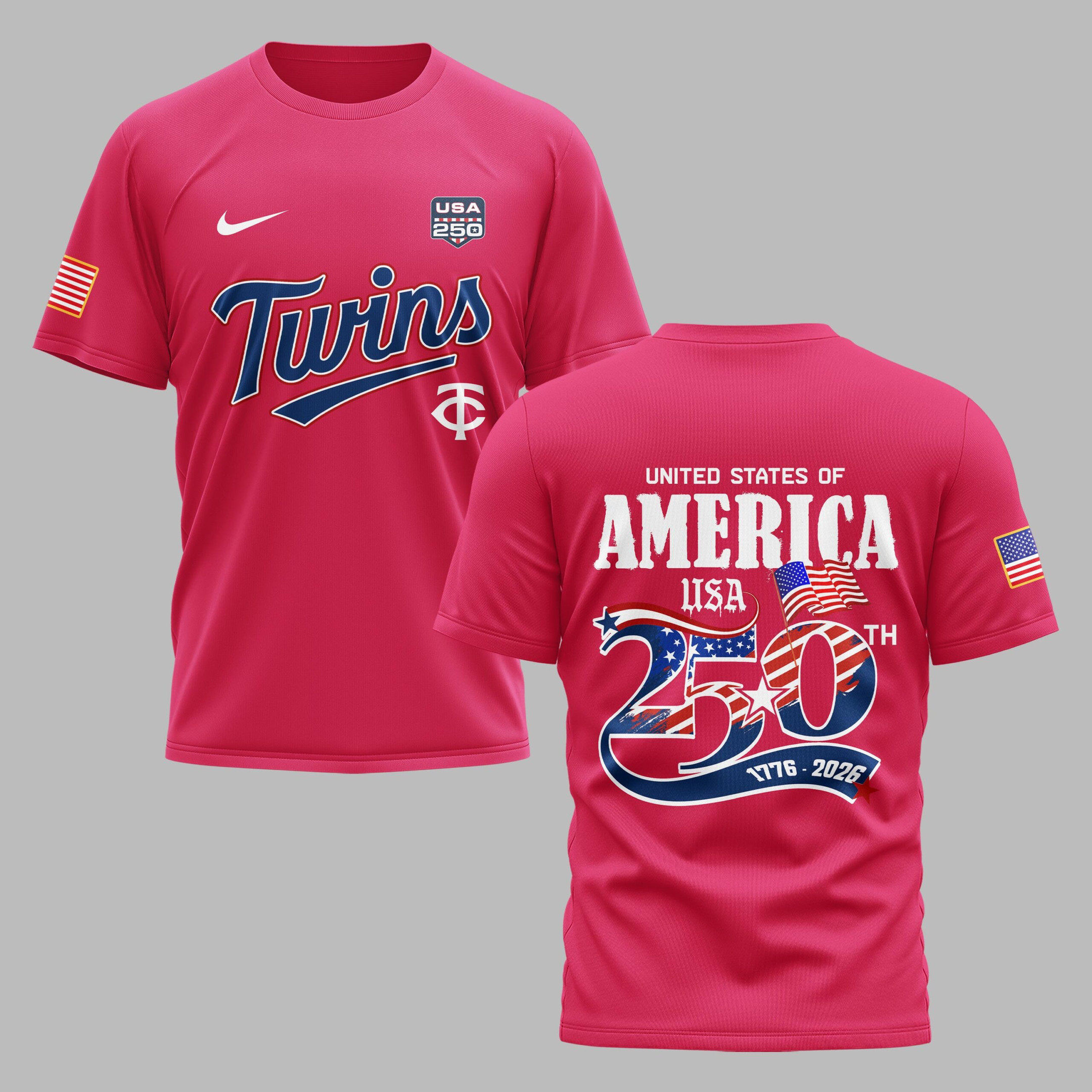 Minnesota Twins X 250 Years Of Freedom Premium T Shirt