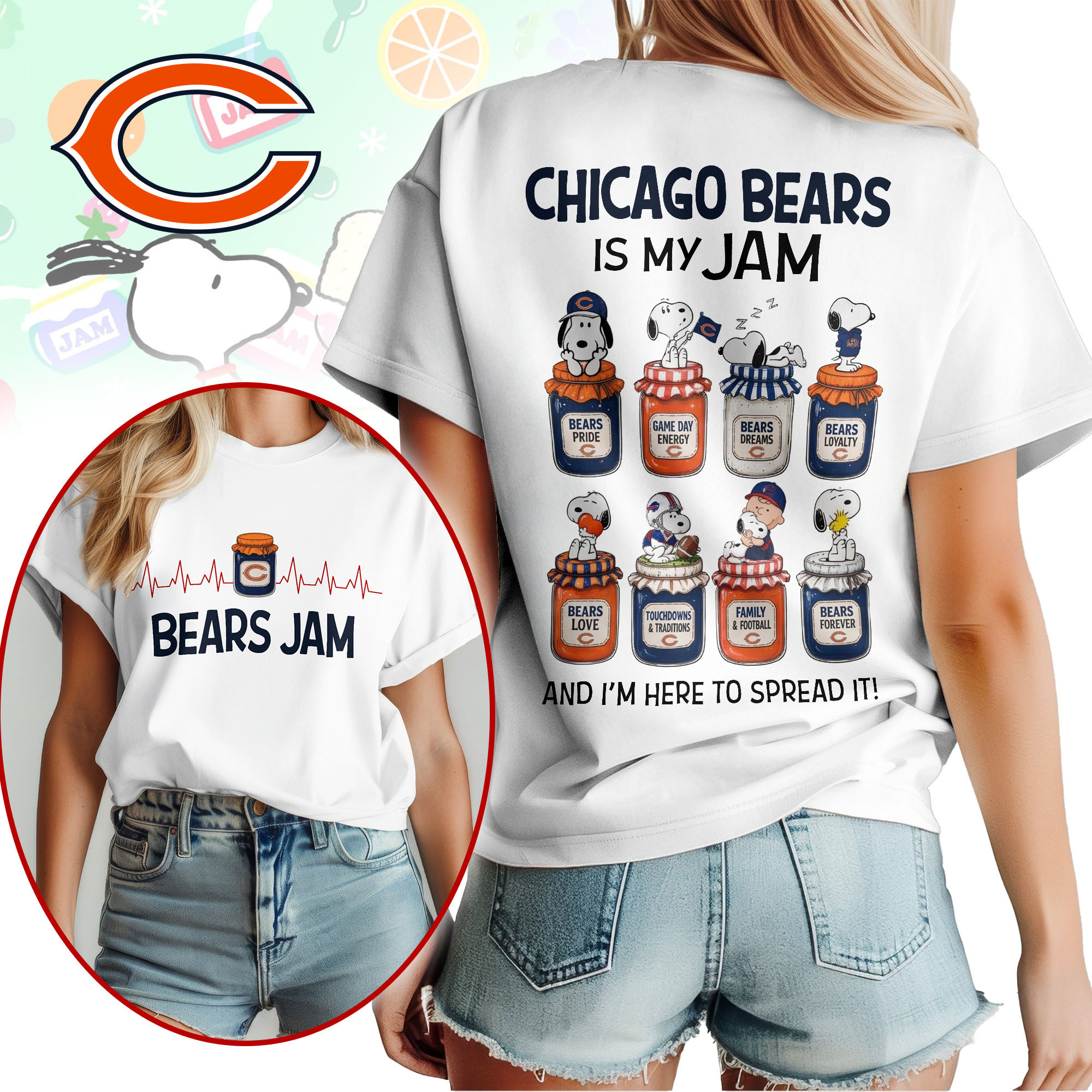 Chicago Bears | Premium NFL Jam Peanuts Football Fan 3D Shirt NY