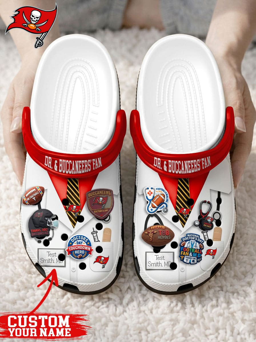 Tampa Bay Buccaneers | PREMIUM NFL NATIONAL DOCTOR'S DAY CLOGS WITH 8 CHARMS HY