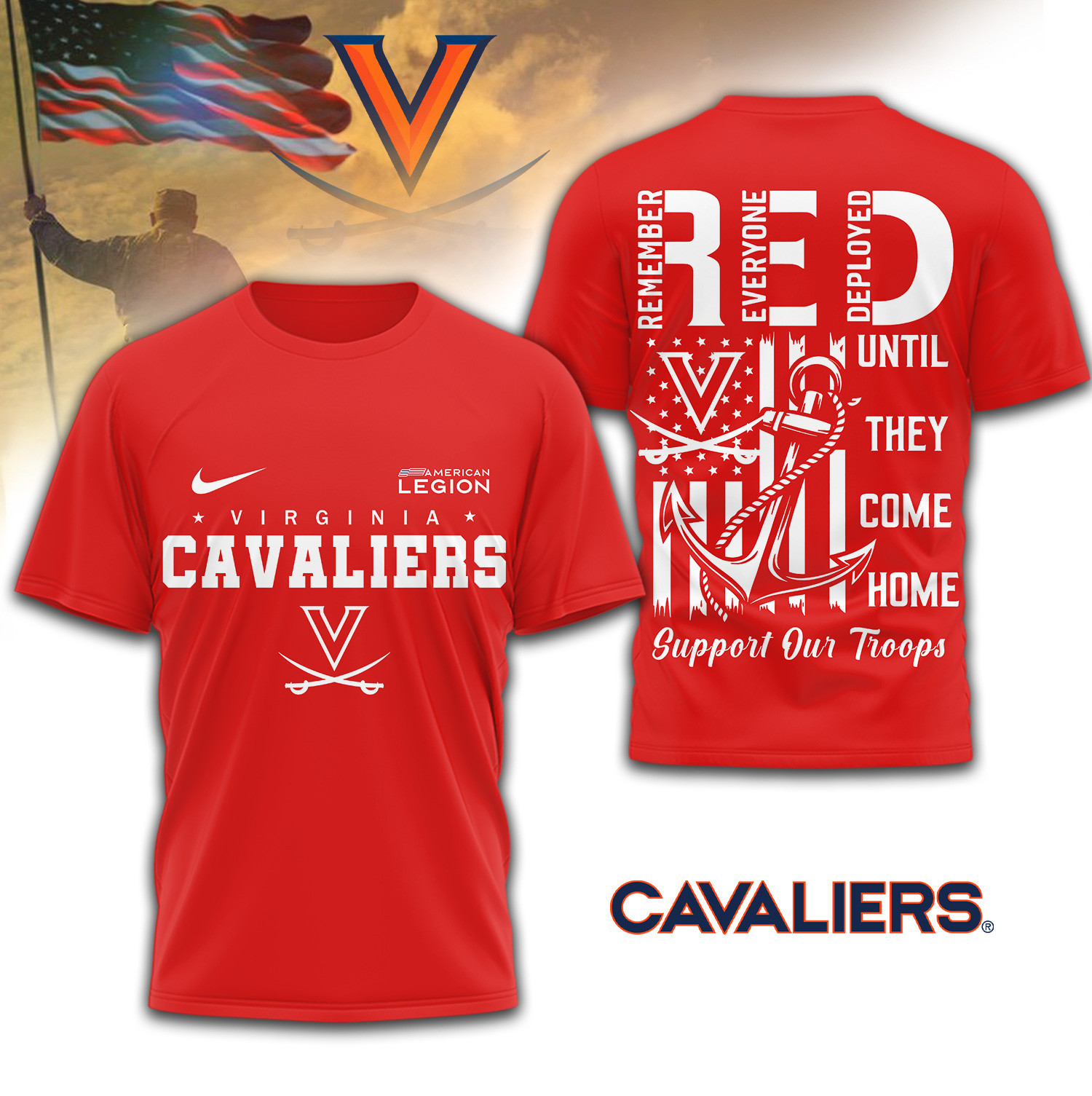 Virginia Cavaliers | Premium NCAA Red Friday Shirt TD