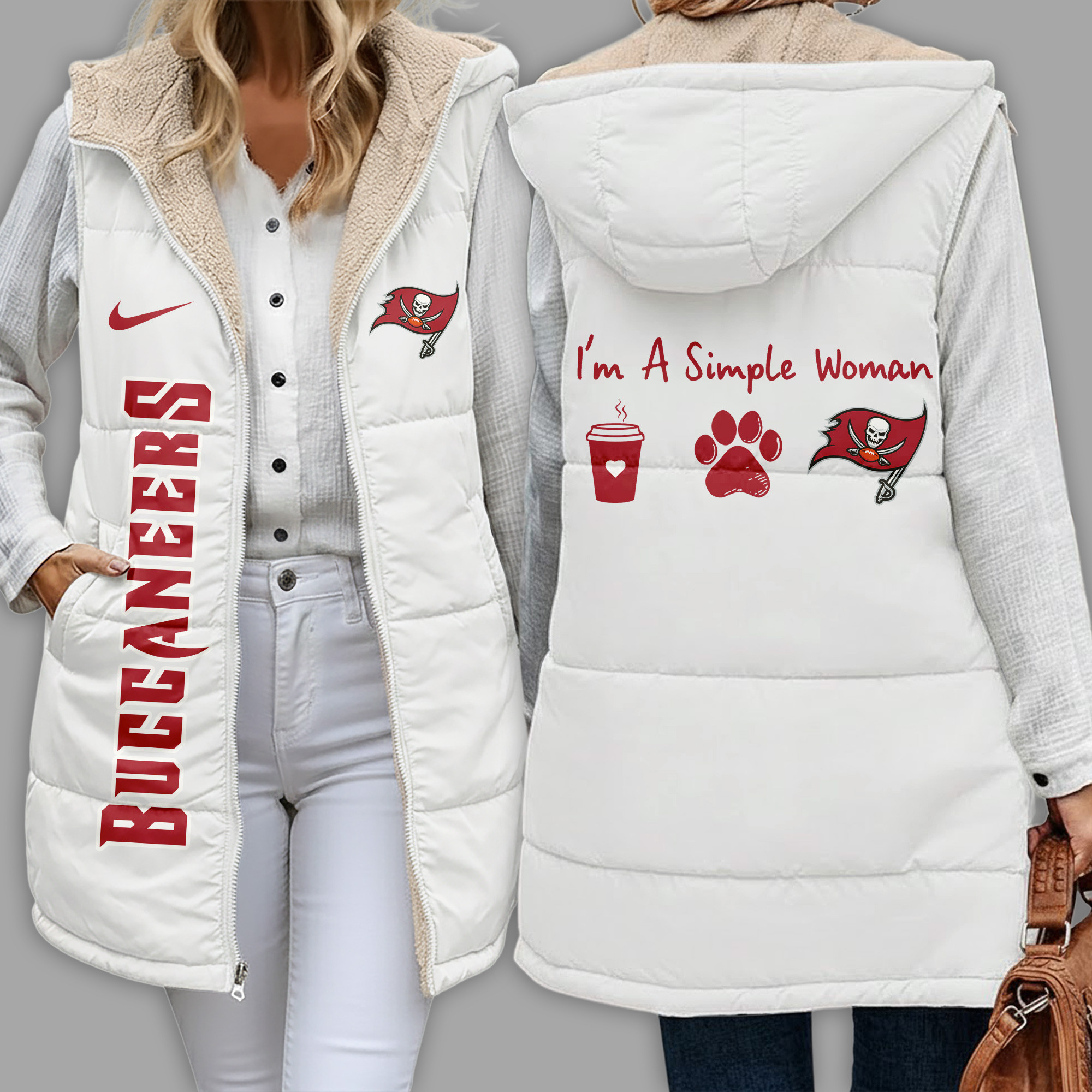 Tampa Bay Buccaneers | Premium NFL Simple Girl Quilted Vest TD
