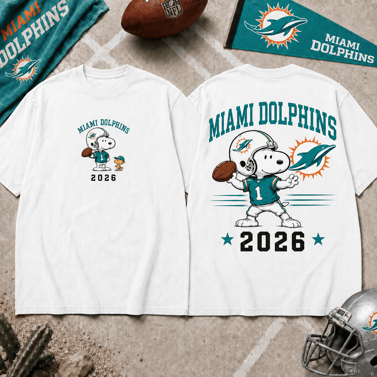 Miami Dolphins | Premium Snoopy NFL Football 2026 3D Shirt For Football Fans NNK