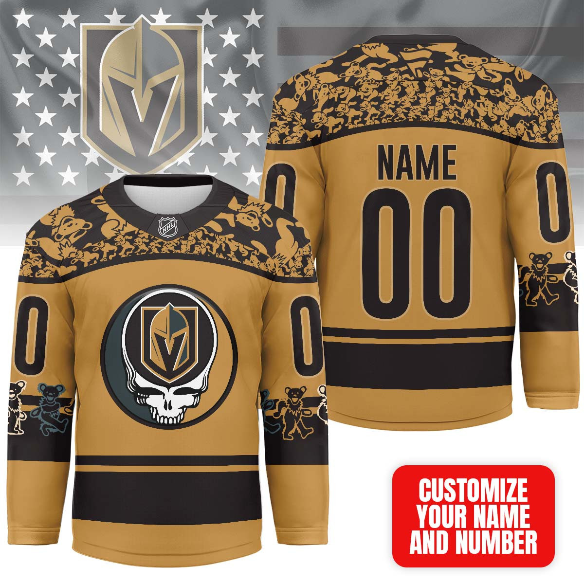 Vegas Golden Knights | Premium NHL X Grateful Dead Hockey Jersey NP