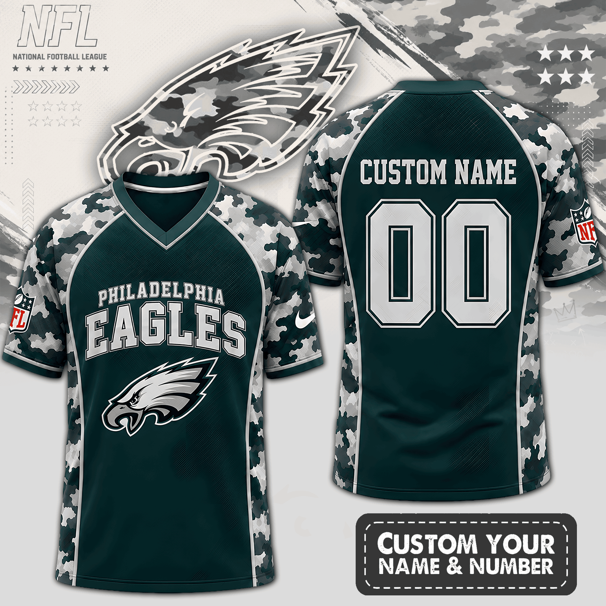 Philadelphia Eagles | Premium NFL Born for Game Day V-Neck Jersey NTH1