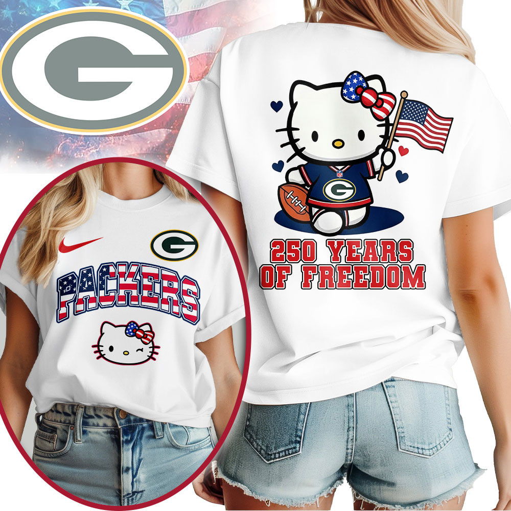 Green Bay Packers | Premium NFL Hello Kitty Celebrates 250th Anniversary Women Shirt NP