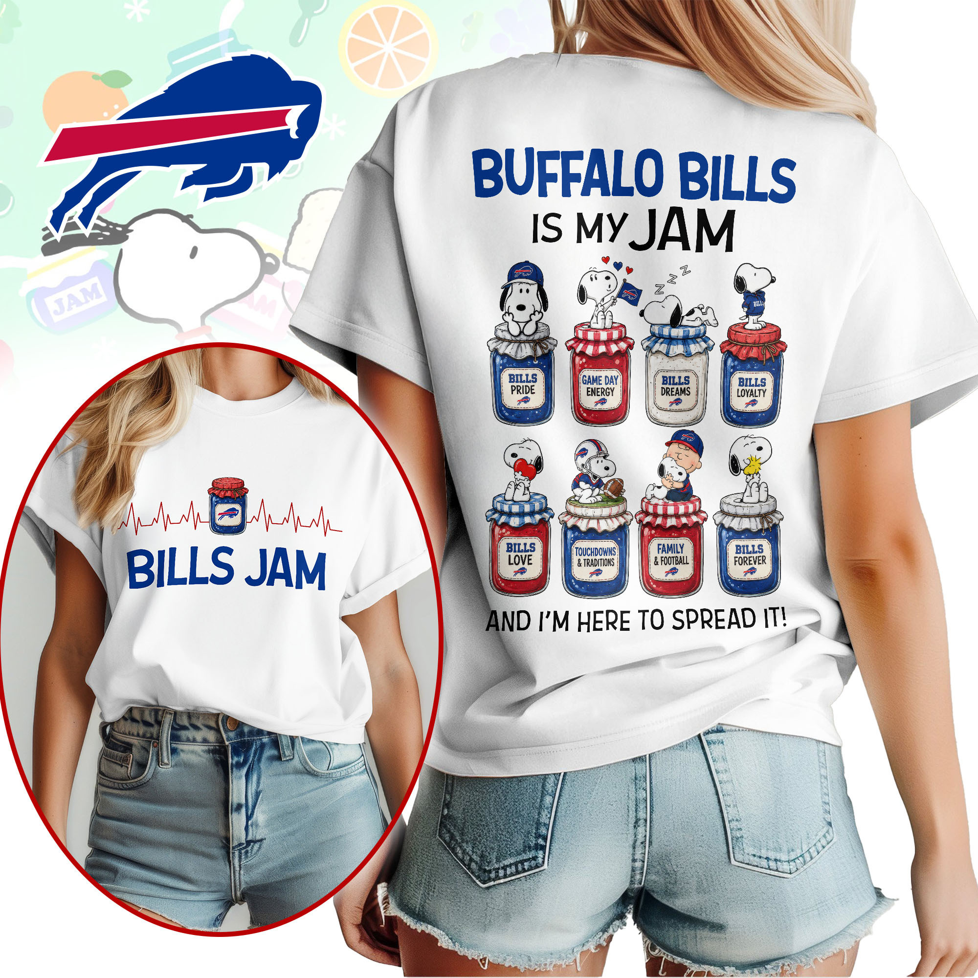 Buffalo Bills | Premium NFL Jam Peanuts Football Fan 3D Shirt NY